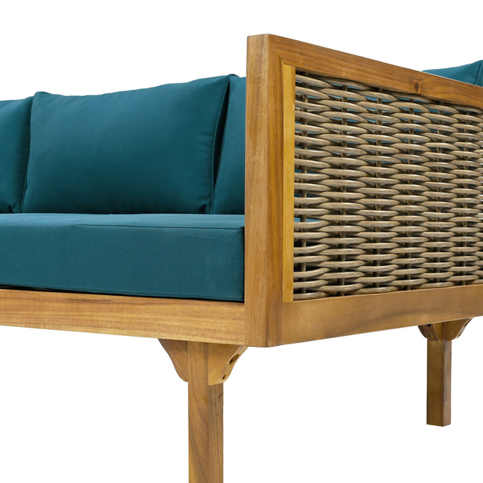 Claremont - 3 Seater Daybed Teak Acacia Wood Water Resistant Cushions