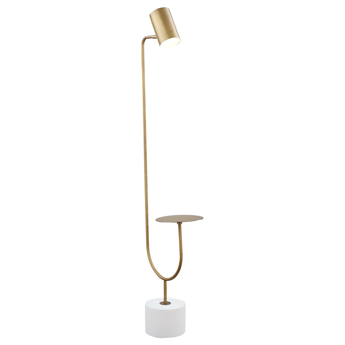 Corletta - Floor Lamp With Round Tray - Antique Brass