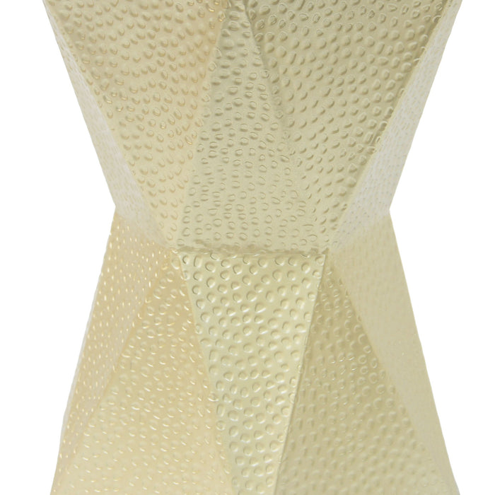 Modern Hexagon Side Table With Knockout Pit Texture - Gold