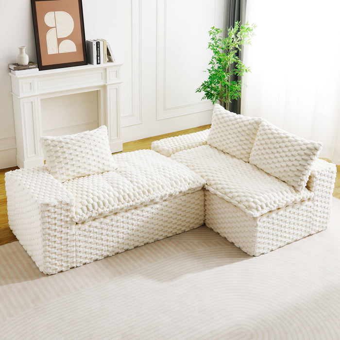 Modular Sofa, Convertible Twin Seat With Chaise Lounge