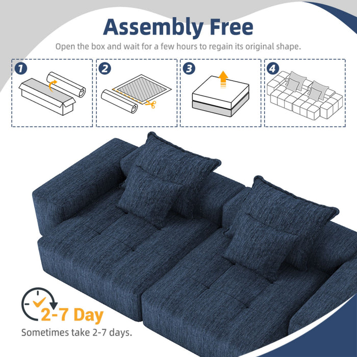 Modern Oversized Diy Combination Modular Sectional Sofa & Pillows