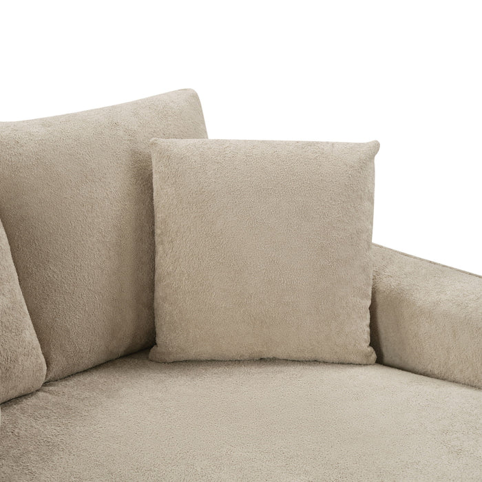 Modern Chaise Sofa With Hidden Storage For Living Room