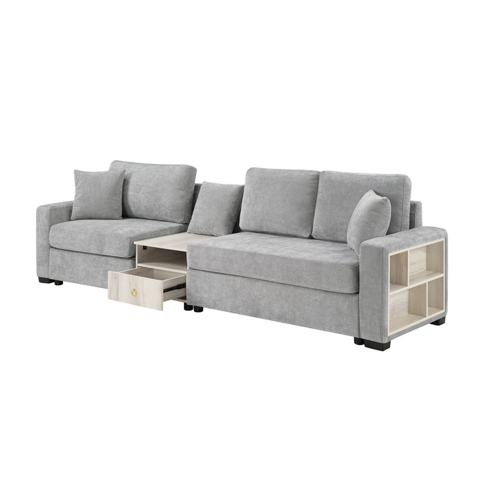 Modular Sofa Couch With Storage Armrest And Center Console