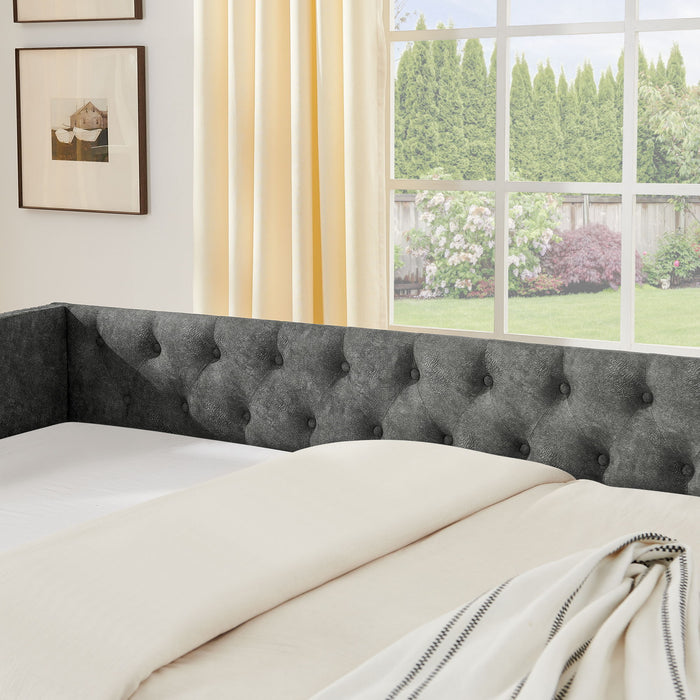 Upholstered Daybed With USB Charging & Pull Out Bed