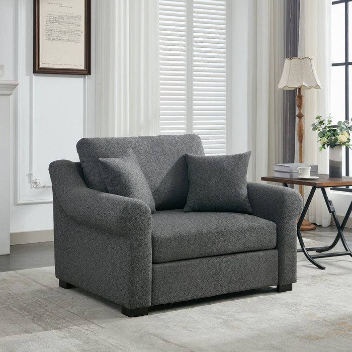 Modern Chenille Oversized Armchair, Chair And A Half, Single Sofa