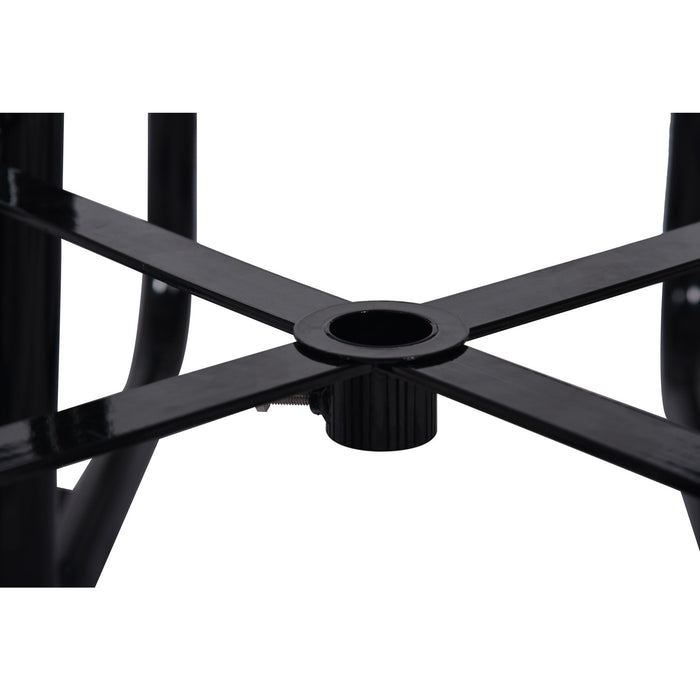 Square Outdoor Steel Picnic Table, With Umbrella Pole