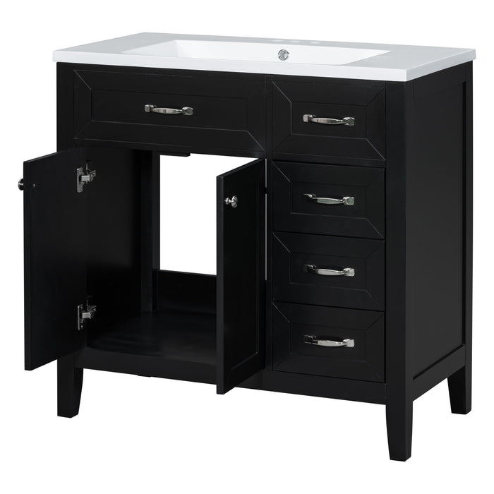 Modern Bathroom Vanity With Sink, Freestanding With Drawers And Doors