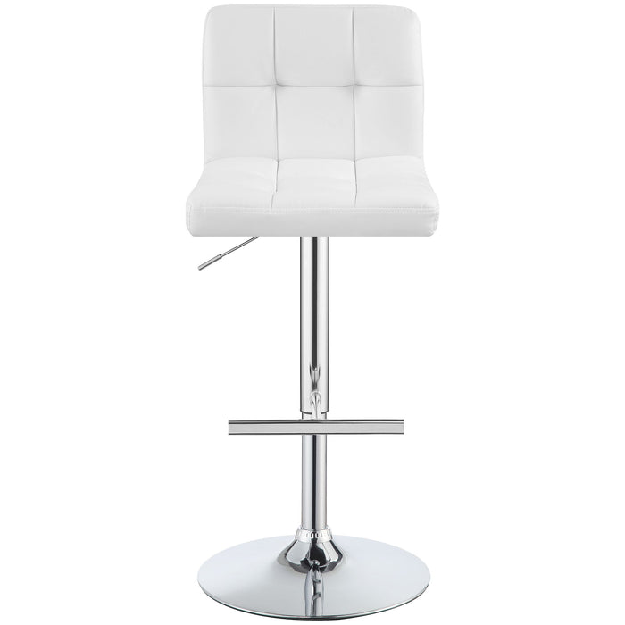 Lenny - Upholstered Adjustable Bar Stool (Set of 2) - White