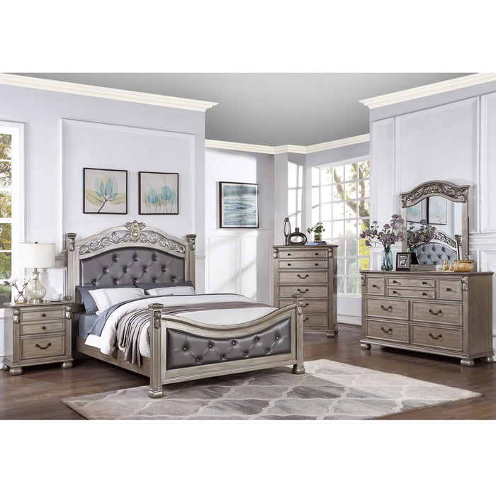 Dresser And Mirror - Antique Silver