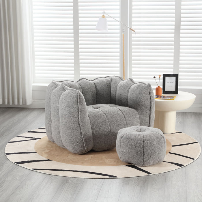 Soft Chenille Bean Bag Chair With High Resilient Foam