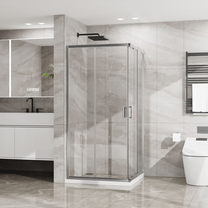Square Corner Shower Enclosure, Adjustable Frame