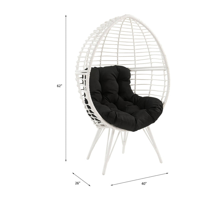 Galzed - Patio Lounge Chair - Black / White
