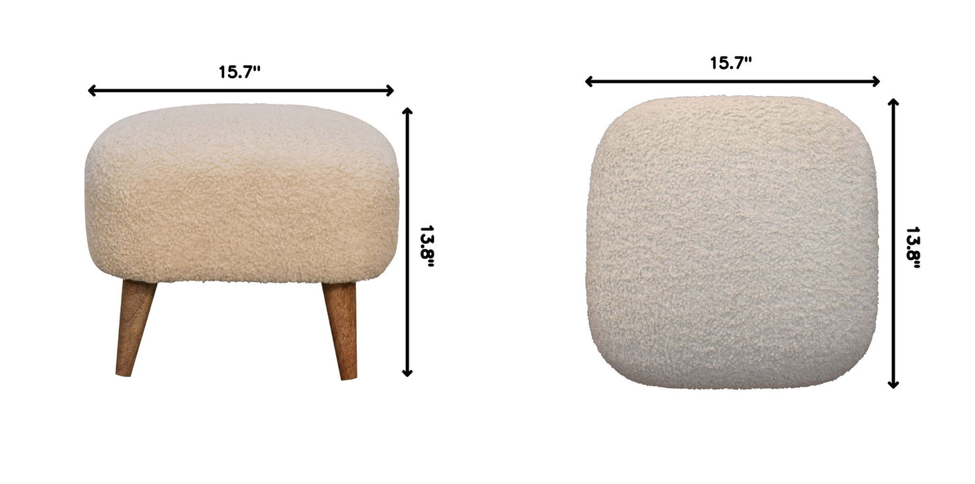 Square Footstool - Cream