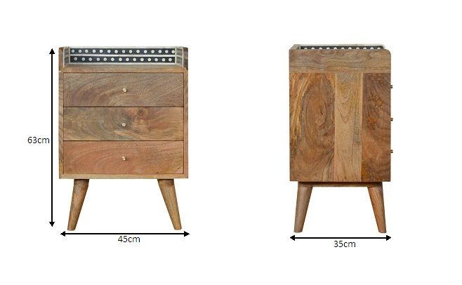 Inlay Bone Gallery Back Nightstand - Brown