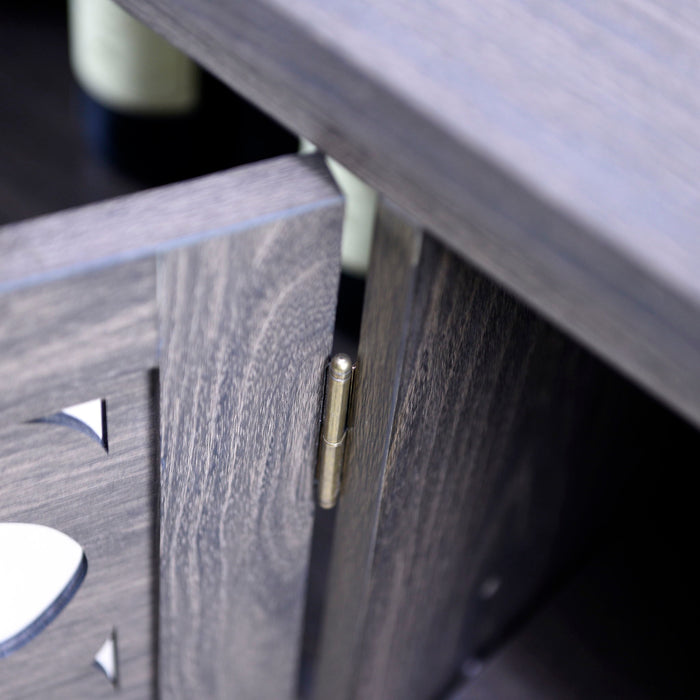 3 Door Mirrored Sideboard Cabinet With Adjustable Shelves