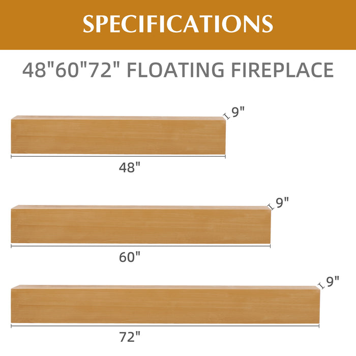 Fireplace Mantel Floating Shelf For Home Decor