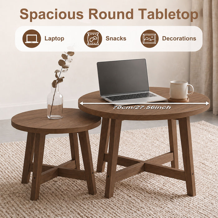 Round Nesting Stackable Tables For Living Room