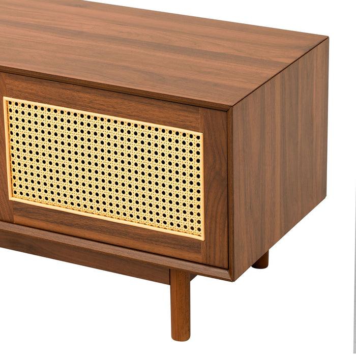 TV Stand For TVs Up To 85", Media Console With 2 Drawers - Walnut