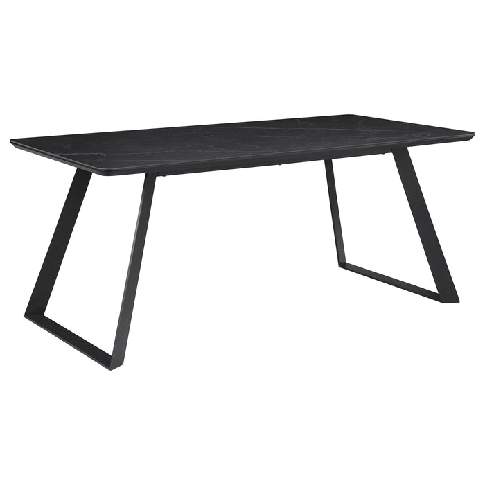 Smith - Rectangular Top Dining Table With 3 Drawers - Black