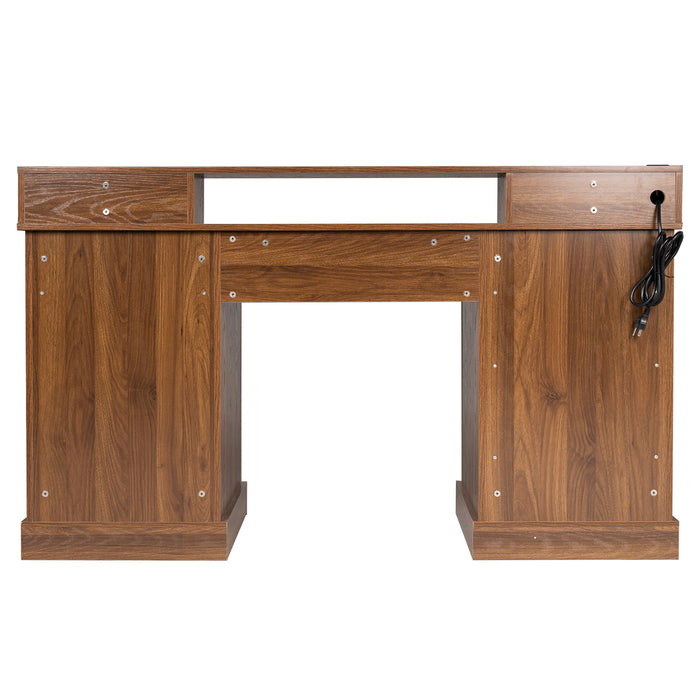Office Desk With Charging Station & Storage Cabinet