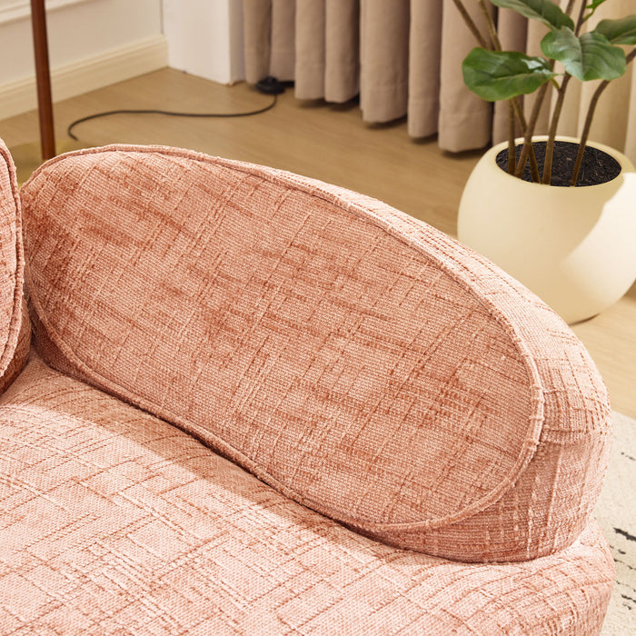 Curved 2 Person Compress Sofa With Armrests, Includes Pillows