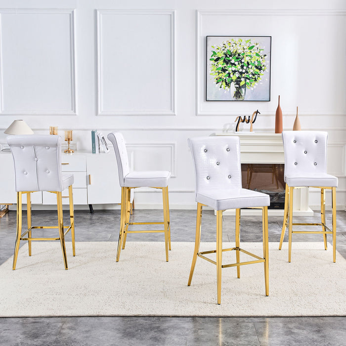 Bar Chairs With Crystal Clasp Design (Set of 2)