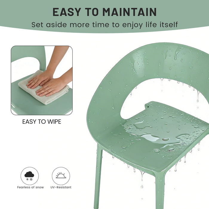 4 Piece Set Of Modern Designed Single Chairs With Long Table