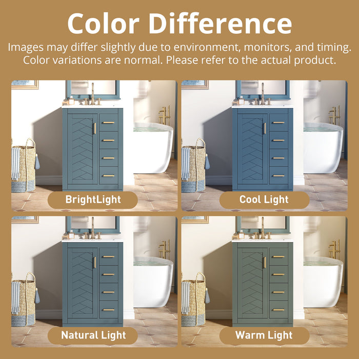 Modern Bathroom Vanity With 1 Door And 3 Drawers