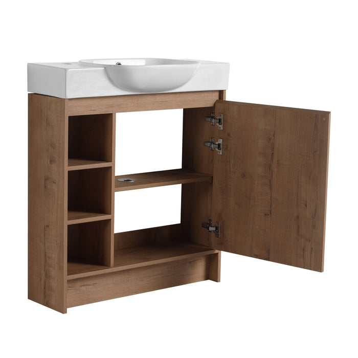 Sleek Design Freestanding Bathroom Vanity With Sink, Soft Close Door