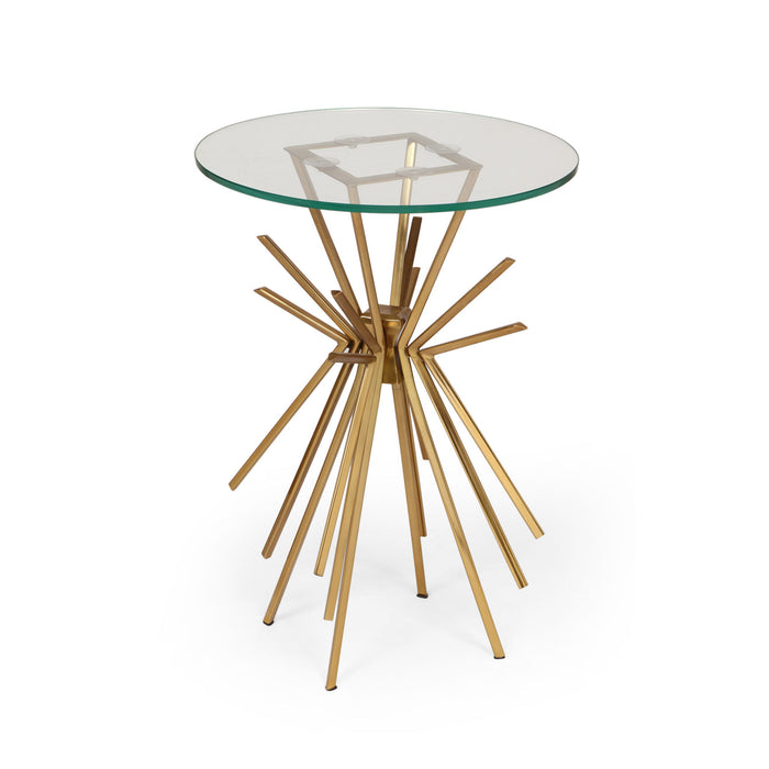 Table With Sunburst Design - Gold