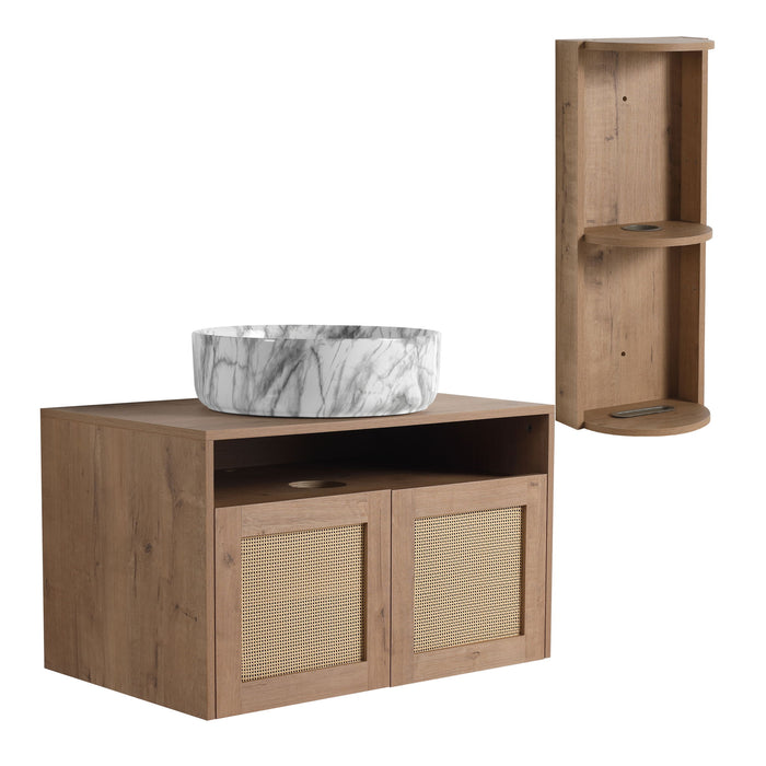 Bathroom Vanity & Art Sink And Storage Rack, Float Mounting Design