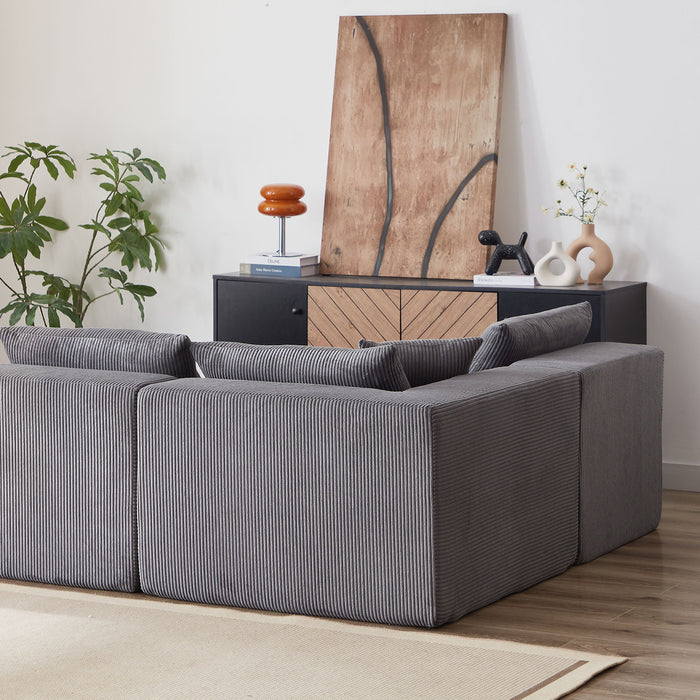 Modular L Shaped Sectional Compressed Sofa, Free Combination
