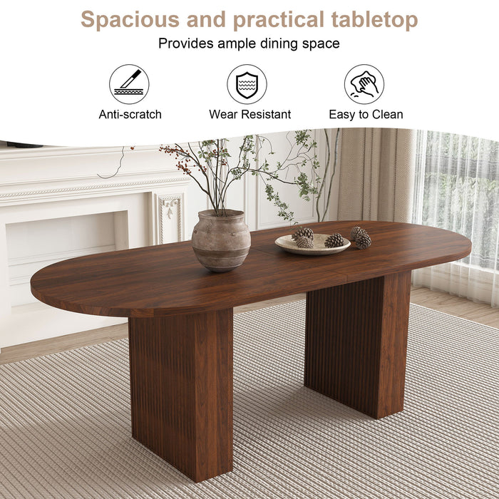 Modern Farmhouse Oval Dining Table With Slim Base