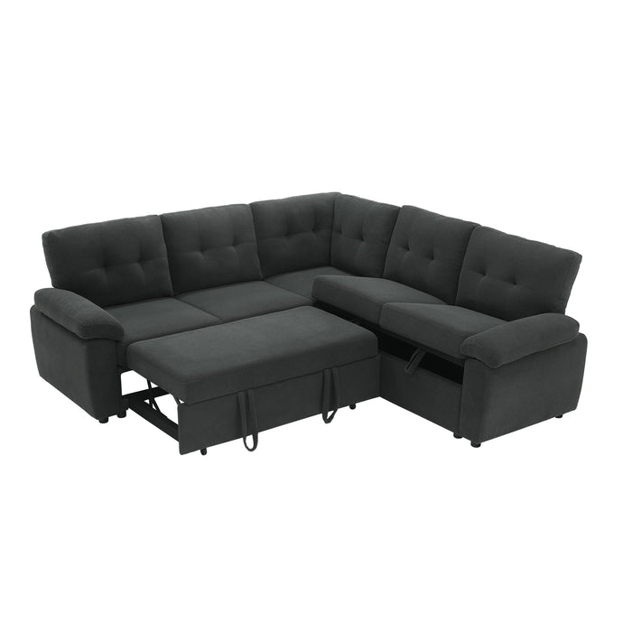 Convertible Sectional Sofa Bed With Pull Out Sleeper And Storage