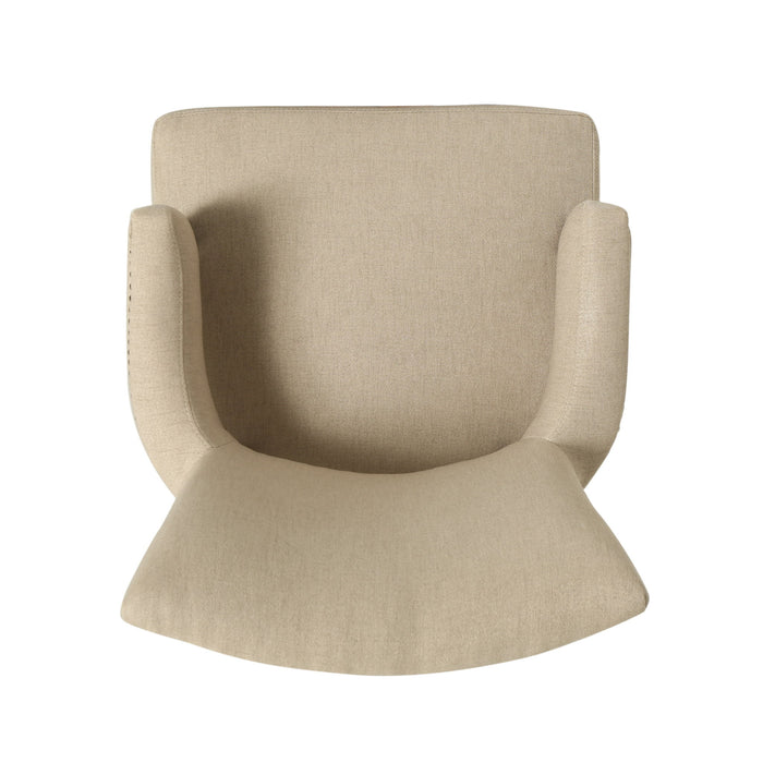 Zealous - Upholstered Office Chair With Curved Arms And Nailhead Accents - Wheat