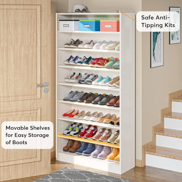 9 Tier Freestanding Shoe Cabinet, With Open Design