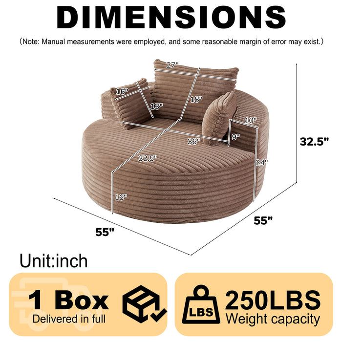 Modern Single Sofa With Backrest Pillow For Living Room