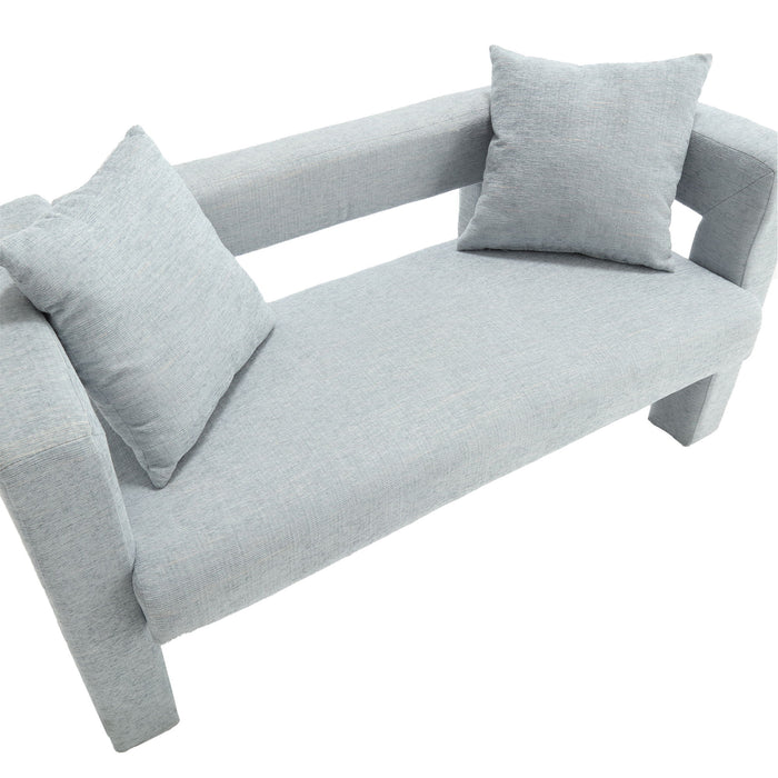 Modern Chenille Loveseat Sofa, Comfy Upholstered 2 Seater