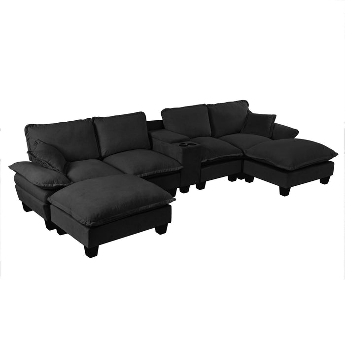 Modular Cloud Couch Sofa With Cup Holders & Storage, USB Port