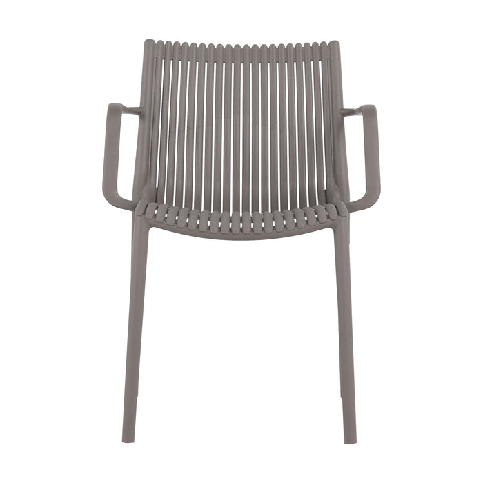 4 Modern Stackable Armchair Matched With Long Table