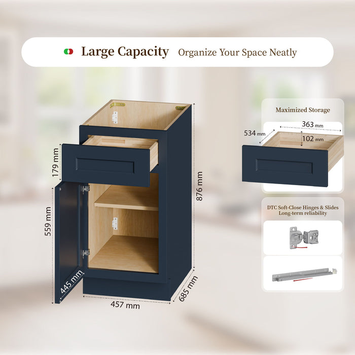 Shaker Base Cabinet & Soft-Close Door And Drawer