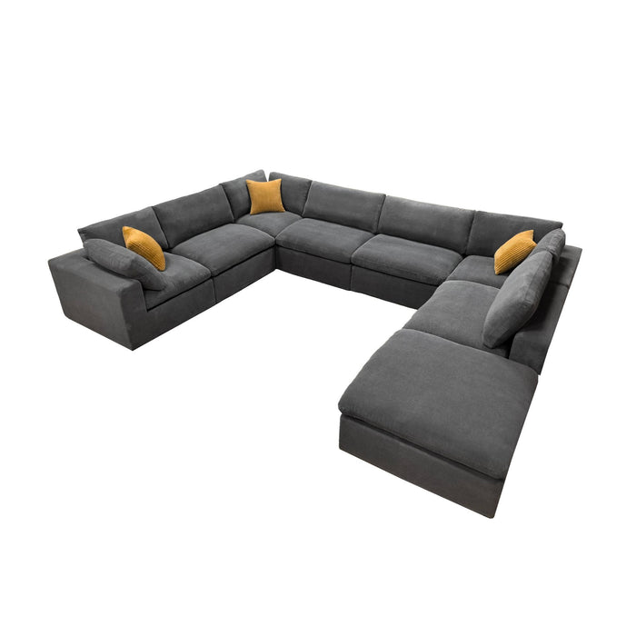 Custom Configuration Modular Sectional & Toss Pillows