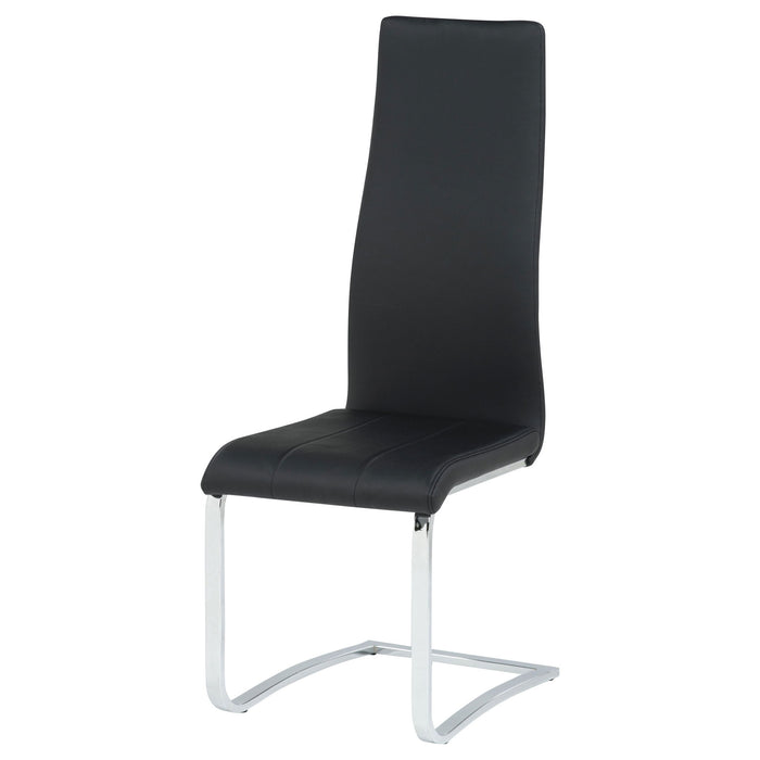 High Back Side Chairs Dining Chairs With Padded Upholstery (Set of 4) - Black