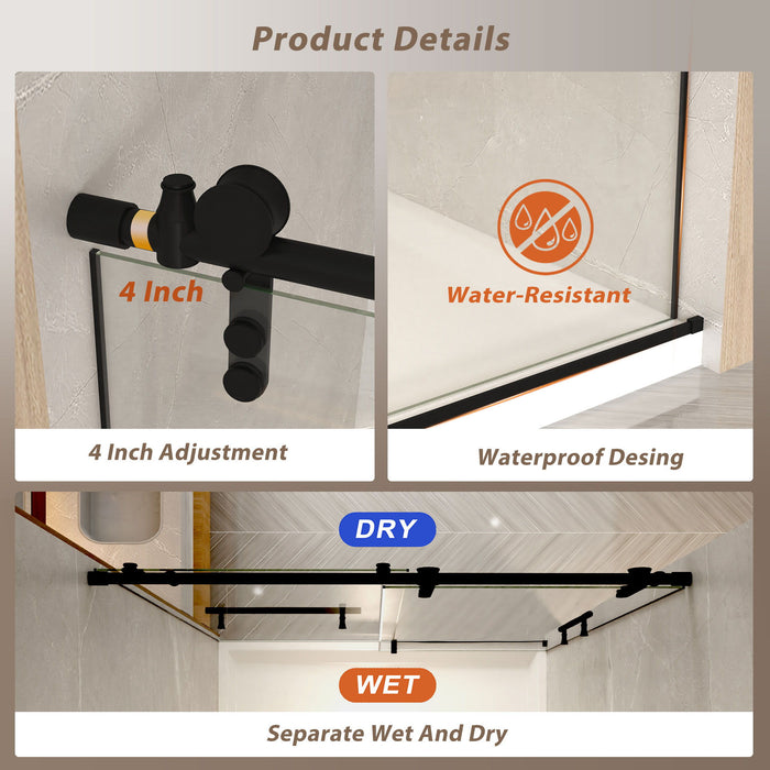 Frameless Sliding Bathtub Door With Frame