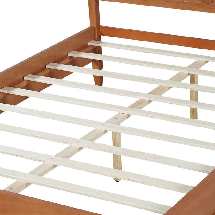 Classic Platform Bed Frame With Panel Headboard