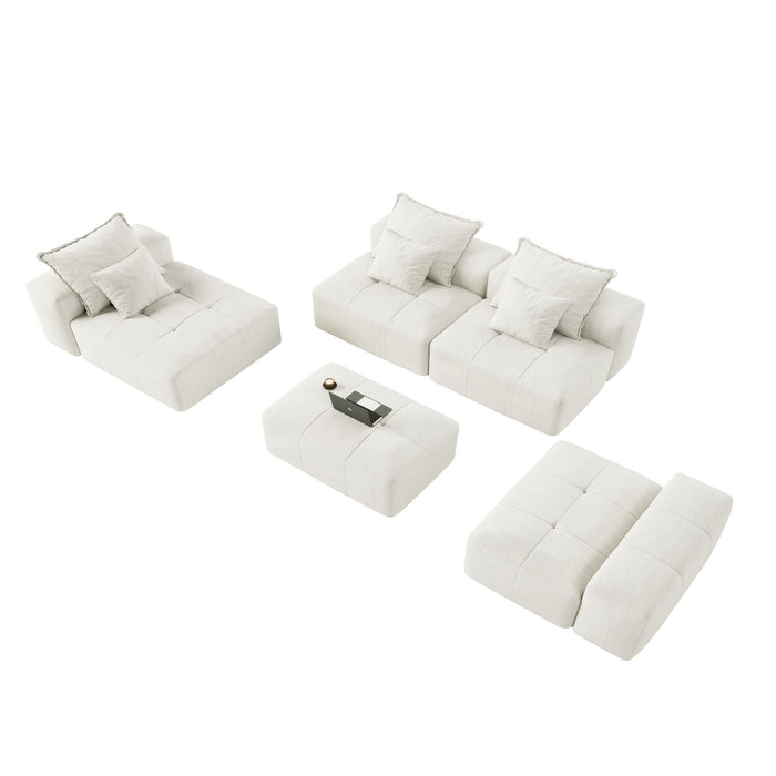 Modern Oversized Diy Combination Modular Sectional Sofa With Pillows