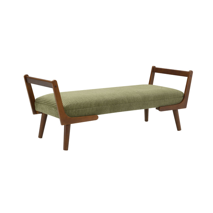 Mid-Century Bench With Wood Legs