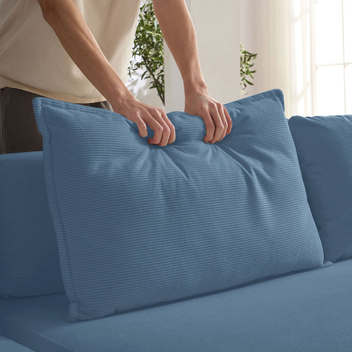 Modular L Shaped Floor Living Room Sofa Set With 6 Pillows