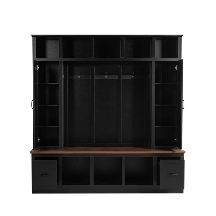 Hall Tree With Storage Bench, Entryway Coat Rack With Hooks