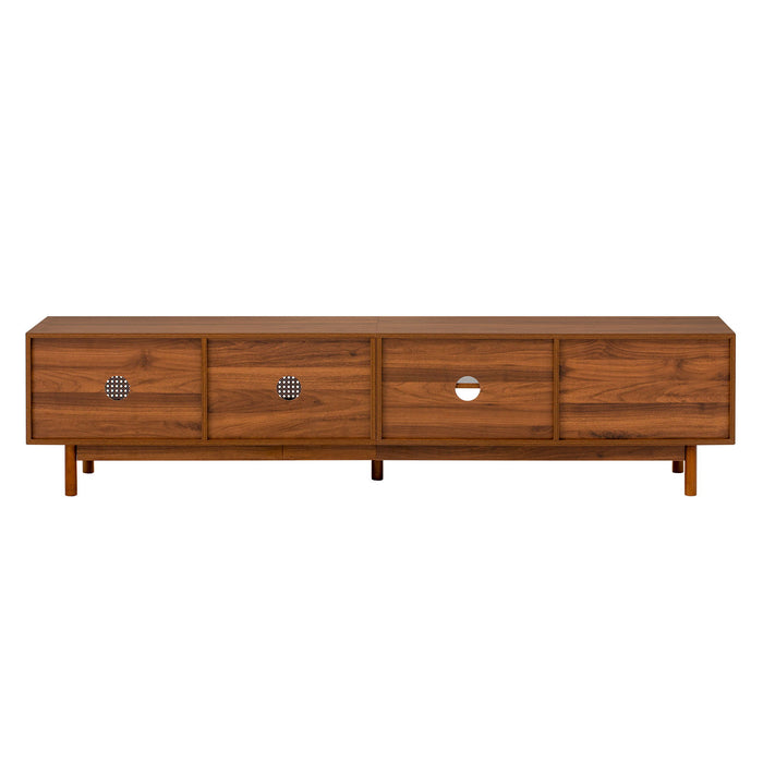 TV Stand For TVs Up To 85", Media Console With 2 Drawers - Walnut